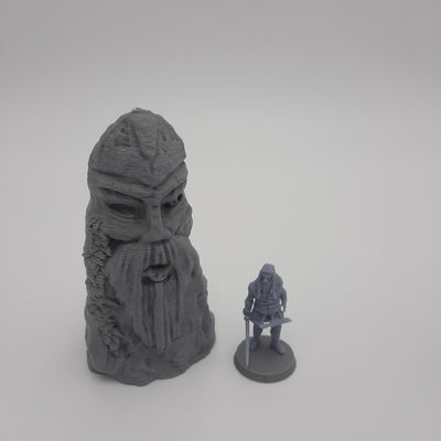 Décors miniature - Statue d'Odin - Viking - DnD - Fate of the Norns - Warhammer - Gris/Non peint