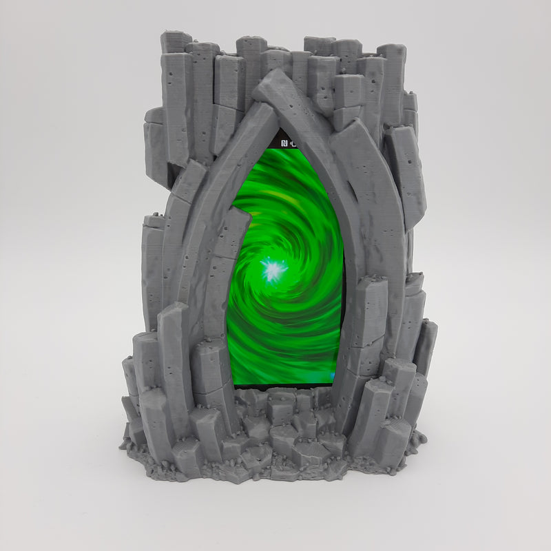 Décors miniature - Portail - Arche de basalte mouvant - DnD - Portal - Gris/Non peint