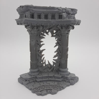 Décors miniature - Portail - Tholos en ruine - DnD - Warhammer - Gris/Non peint