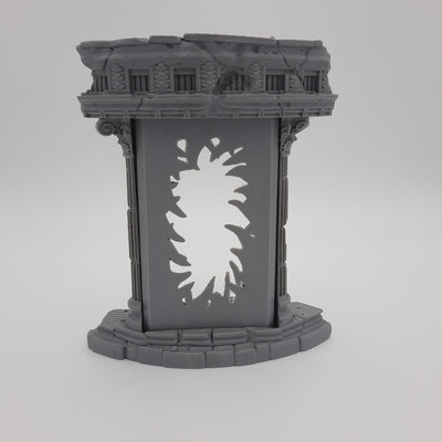 Décors miniature - Portail - Tholos en ruine - DnD - Warhammer - Gris/Non peint