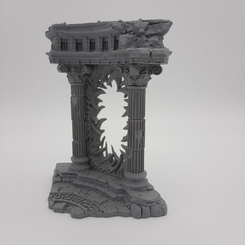 Décors miniature - Portail - Tholos en ruine - DnD - Warhammer - Gris/Non peint