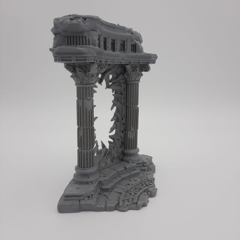 Décors miniature - Portail - Tholos en ruine - DnD - Warhammer - Gris/Non peint