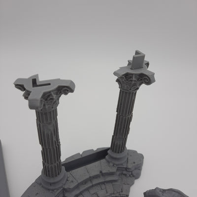 Décors miniature - Portail - Tholos en ruine - DnD - Warhammer - Gris/Non peint