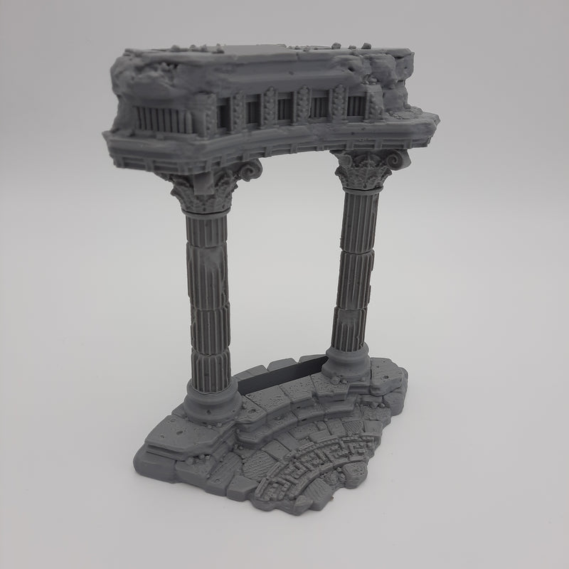 Décors miniature - Portail - Tholos en ruine - DnD - Warhammer - Gris/Non peint