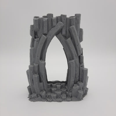 Décors miniature - Arche de basalte mouvant - Portail - DnD - Portal - Gris/Non peint