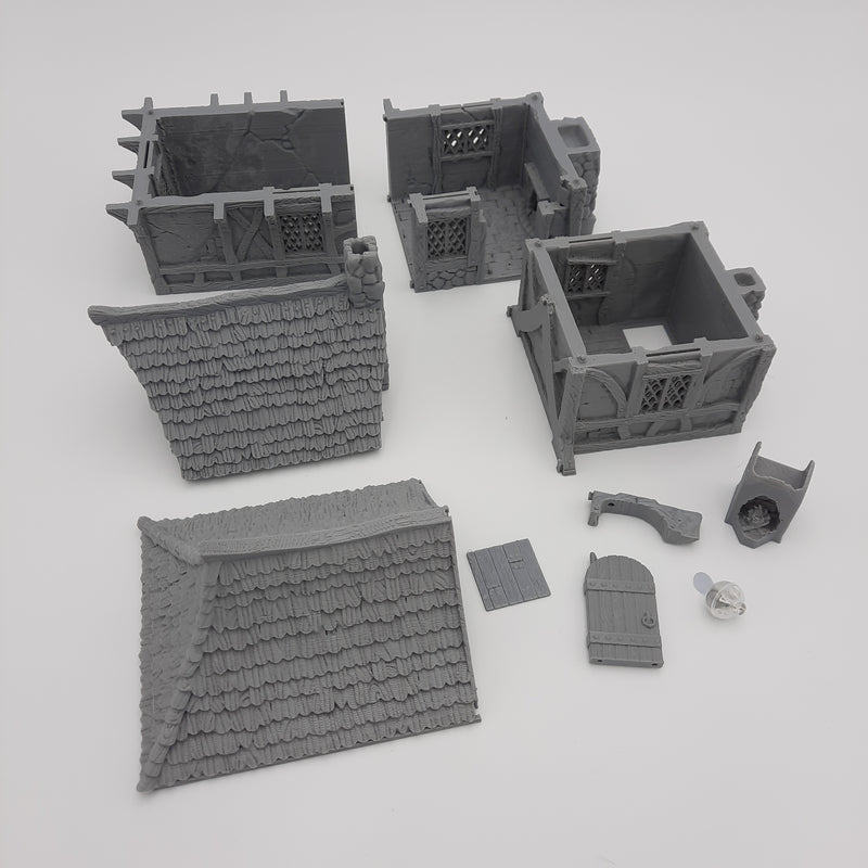 Small House (3 roof options) - Grey/Unpainted