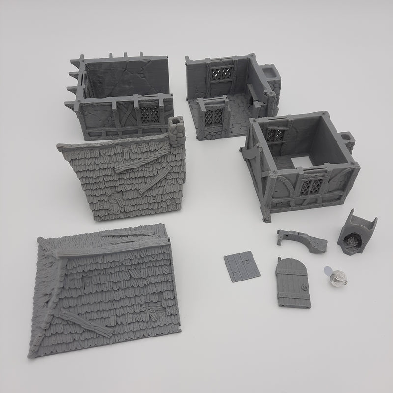 Small House (3 roof options) - Grey/Unpainted