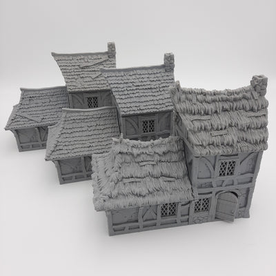 Décors miniature - Maisonnette (3 choix de toiture) - DnD - Fate of the Norns - Gris/Non peint