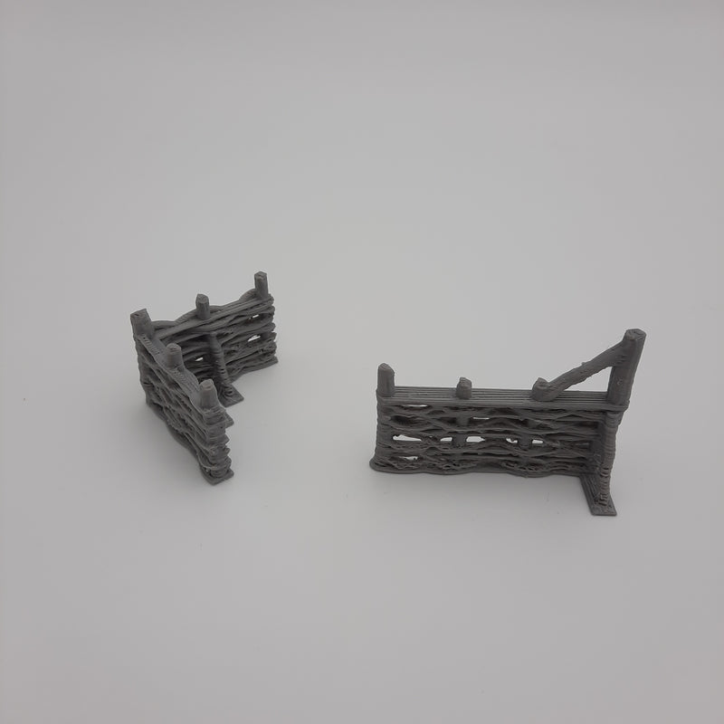 Clôtures en bois (ensemble 11 morceaux) - Viking - Gris/non peint
