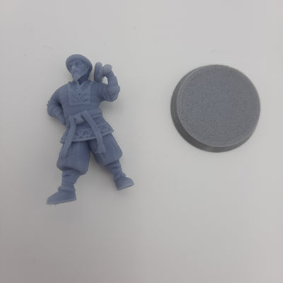 Miniature Viking Figurine - Villagers -  Dwellers - (choice of 7 different) - DnD - Fate of the Norns - Grey/Unpainted