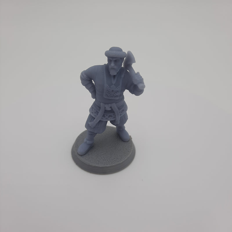 Miniature Viking Figurine - Villagers -  Dwellers - (choice of 7 different) - DnD - Fate of the Norns - Grey/Unpainted