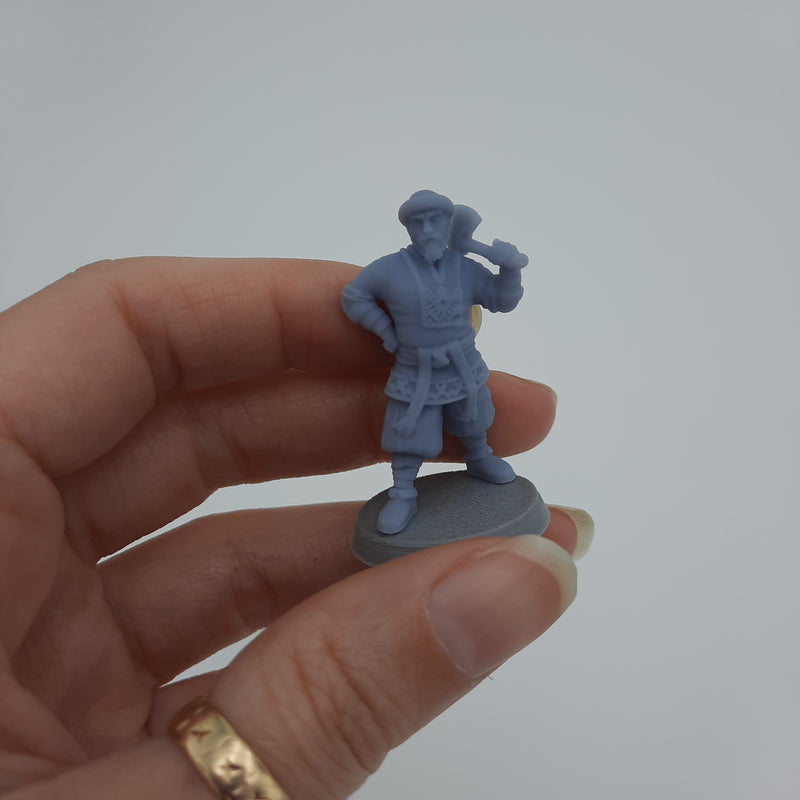 Miniature Viking Figurine - Villagers -  Dwellers - (choice of 7 different) - DnD - Fate of the Norns - Grey/Unpainted