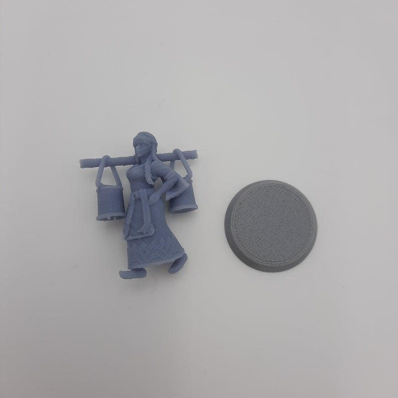 Miniature Viking Figurine - Villagers -  Dwellers - (choice of 7 different) - DnD - Fate of the Norns - Grey/Unpainted