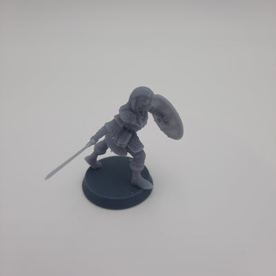 Miniature viking figurine - Lagertha the Angel of Death - Shieldmaiden - DnD - Fate of the Norns - Grey/Unpainted