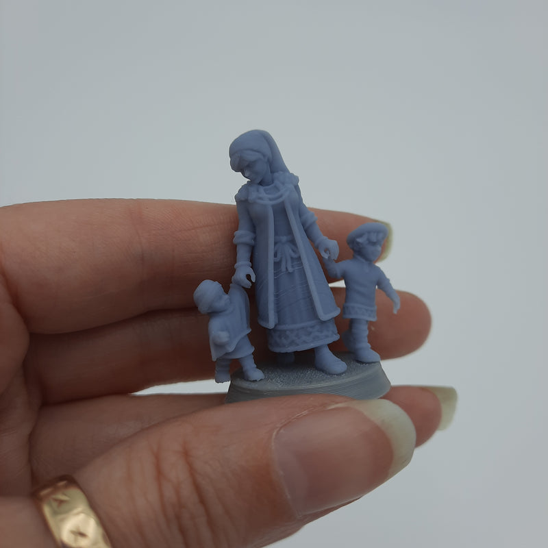 Miniature Viking Figurine - Villagers -  Dwellers - (choice of 7 different) - DnD - Fate of the Norns - Grey/Unpainted