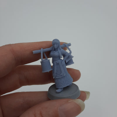 Miniature Viking Figurine - Villagers -  Dwellers - (choice of 7 different) - DnD - Fate of the Norns - Grey/Unpainted