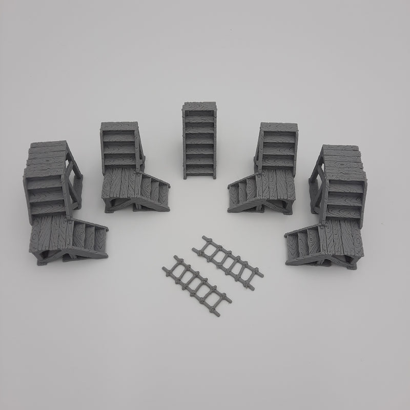 Stairs and ladders - Grey/Unpainted