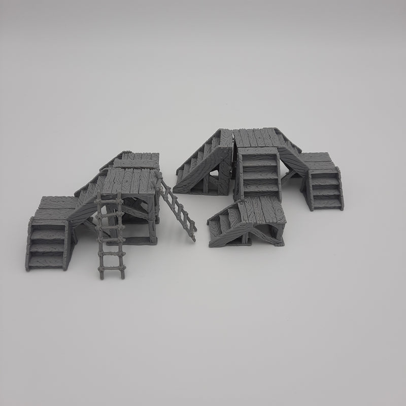 Décors miniature - Escaliers et échelles - DnD - Fate of the Norns - Warhammer - Gris/Non peint