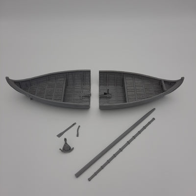 Décors miniature - Knarr - Bateau Marchand Viking (7 morceaux) - DnD - Fate of the Norns - Gris/Non peint
