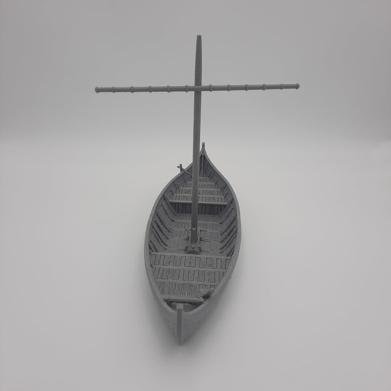 Mimiature Scenery - Knarr - Viking Merchant Ship (7 pieces) - DnD - Fate of the Norns - Grey/unpainted