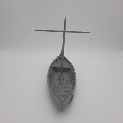 Mimiature Scenery - Knarr - Viking Merchant Ship (7 pieces) - DnD - Fate of the Norns - Grey/unpainted