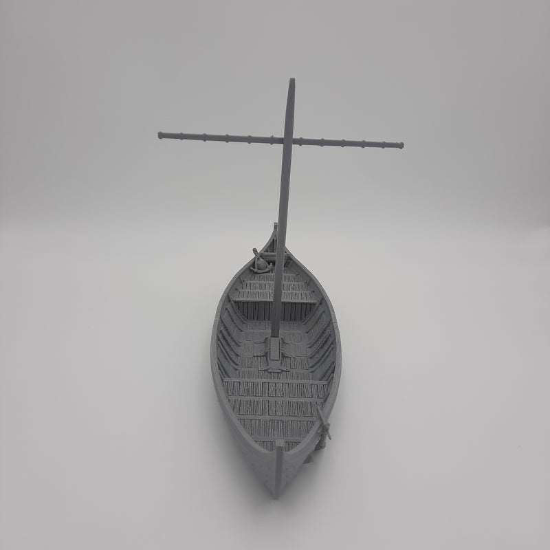 Mimiature Scenery - Knarr - Viking Merchant Ship (7 pieces) - DnD - Fate of the Norns - Grey/unpainted