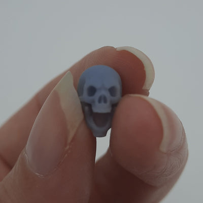 Figurine miniature - Crânes (12 unités, style mélangés) - DnD - Gris/Non peint