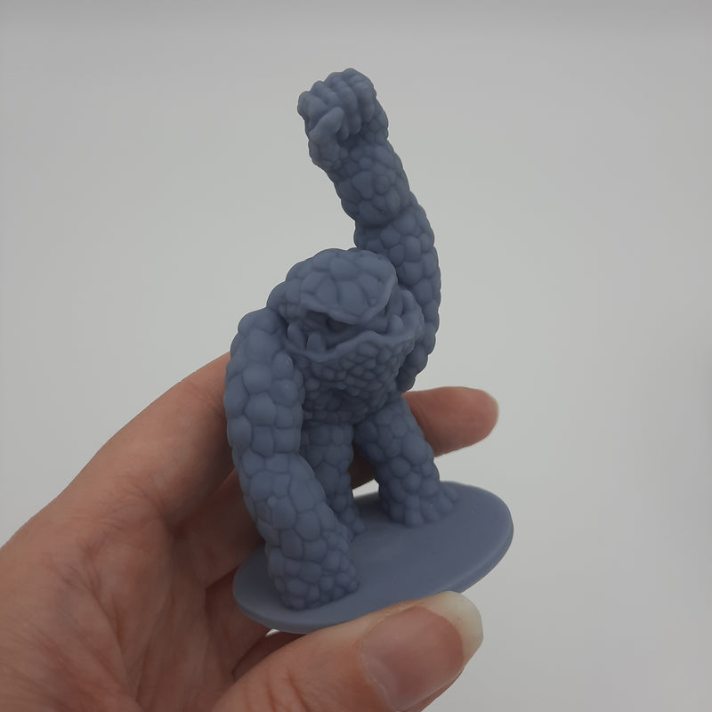 Miniature Figurine - Stone / Clay Golem - DnD- Gray/Unpainted