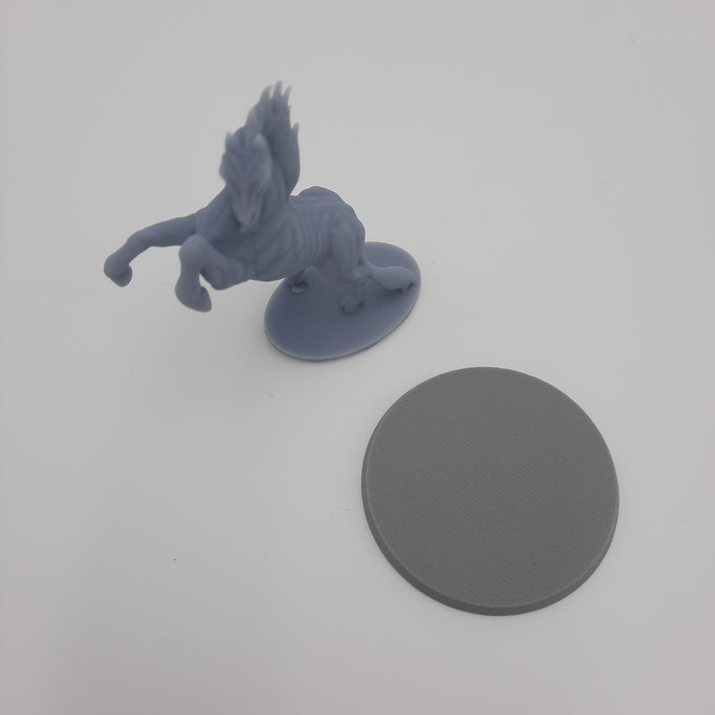 Figurine miniature - Cheval démoniaque (Nightmare) - DnD - Gris/Non-Peint