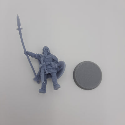 Figurine miniature viking - Ragnar le Fils de Muspel - Guerrier Viking - Fate of the Norns - Gris/Non peint