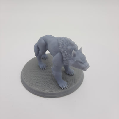 Figurine miniature - Worg (Warg) - DnD - Gris/Non peint