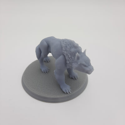 Miniature figurine - Warg - DnD - Fate of the Norns -  Gray/Unpainted