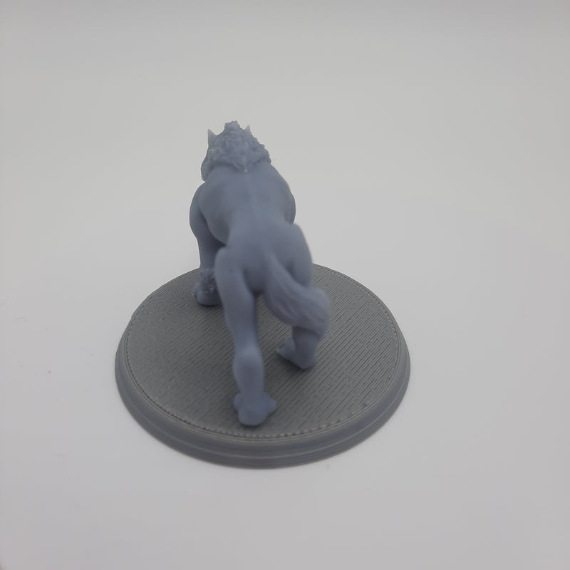 Miniature figurine - Warg - DnD - Fate of the Norns -  Gray/Unpainted