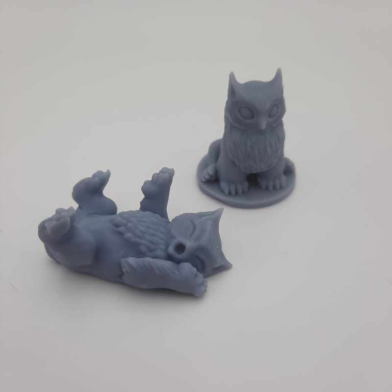 Miniature figurine - Owlbear Ursea Bubo -  (2 figurines) - DnD -Gray/unpainted