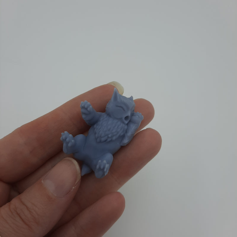 Miniature figurine - Owlbear Ursea Bubo -  (2 figurines) - DnD -Gray/unpainted
