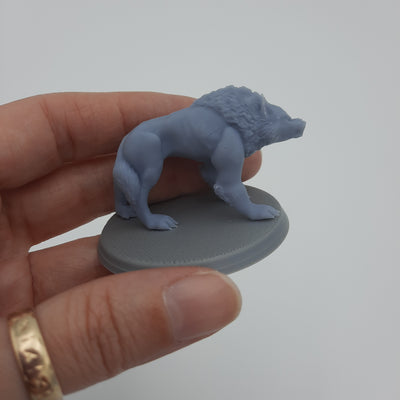 Figurine miniature - Worg (Warg) - DnD - Gris/Non peint