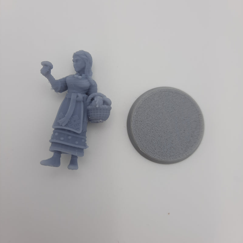 Miniature Viking Figurine - Villagers -  Dwellers - (choice of 7 different) - DnD - Fate of the Norns - Grey/Unpainted