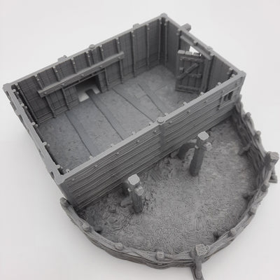 Miniature Scenery - Farmer's Viking House - DnD - Fate of the Norns - Grey/Unpainted