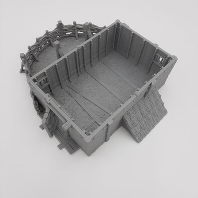 Miniature Scenery - Farmer's Viking House - DnD - Fate of the Norns - Grey/Unpainted