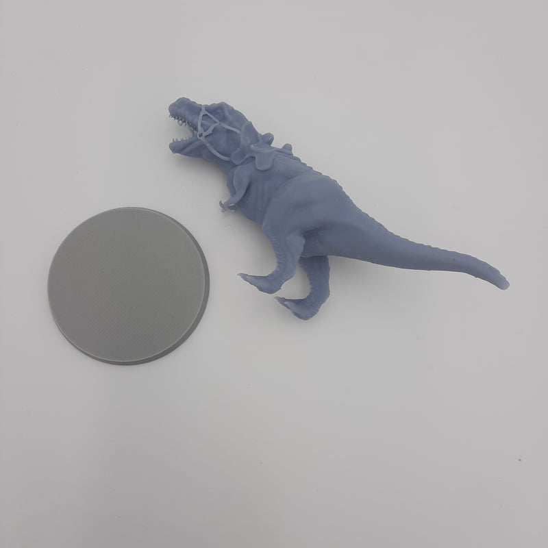 Figurine Miniature - Orc chevauchant un T-rex - DnD - Gris/Non Peint