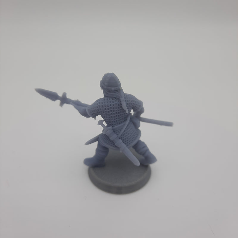 Miniature Figurine - Henrik the Einherjar - Viking Warrior - DnD - Fate of the Norns - Grey/Unpainted