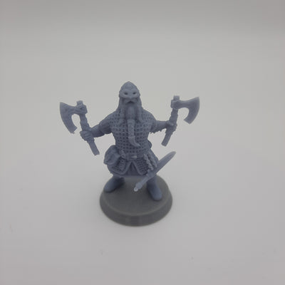 Miniature Viking Figurine - Erik the Berserki - Viking Warrior - DnD- Fate of the Norns - Grey/Unpainted