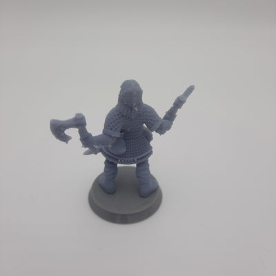 Miniature Viking Figurine - Erik the Berserki - Viking Warrior - DnD- Fate of the Norns - Grey/Unpainted