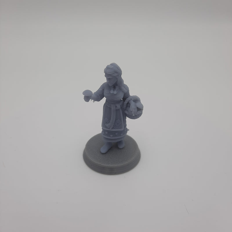 Miniature Viking Figurine - Villagers -  Dwellers - (choice of 7 different) - DnD - Fate of the Norns - Grey/Unpainted