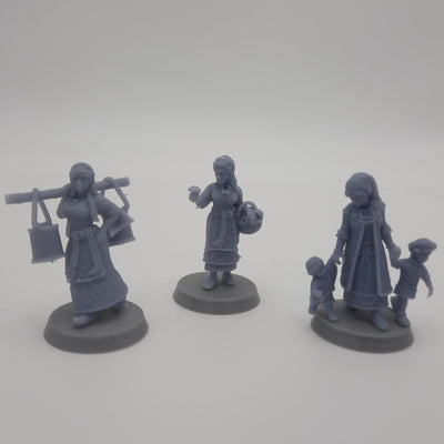 Miniature Viking Figurine - Villagers -  Dwellers - (choice of 7 different) - DnD - Fate of the Norns - Grey/Unpainted