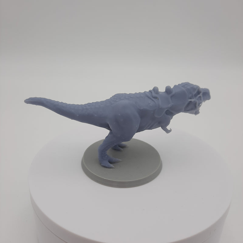 Figurine Miniature - Orc chevauchant un T-rex - DnD - Gris/Non Peint