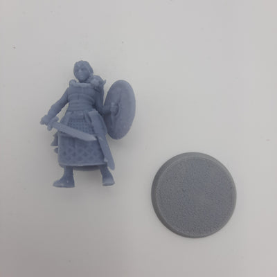 Miniature viking figurine - Elga the Seithkona- Shieldmaiden - Viking - DnD - Fate of the Norns - Grey/Unpainted