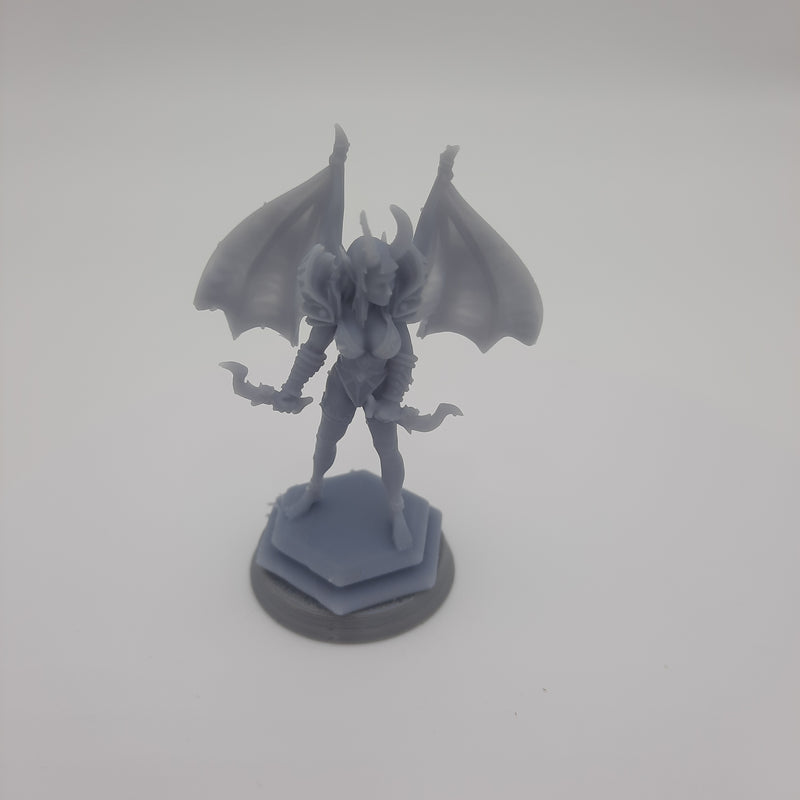 Figurine miniature - Succube - DnD - Gris/Non peint