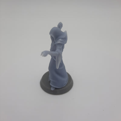 Figurine miniature - Flagelleur mental avec bâton (Mind Flayer) - DnD - Gris/Non peint