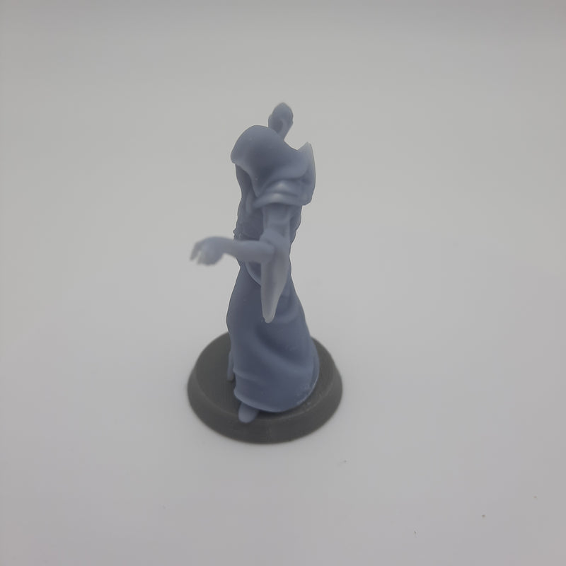 Figurine miniature - Flagelleur mental avec bâton (Mind Flayer) - DnD - Gris/Non peint
